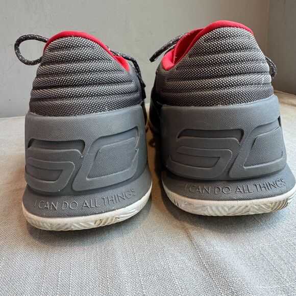 Under Armour Steph Curry 3 Basketball Shoes Red Grey White SZ 12 - Good Cond. - Picture 5 of 8